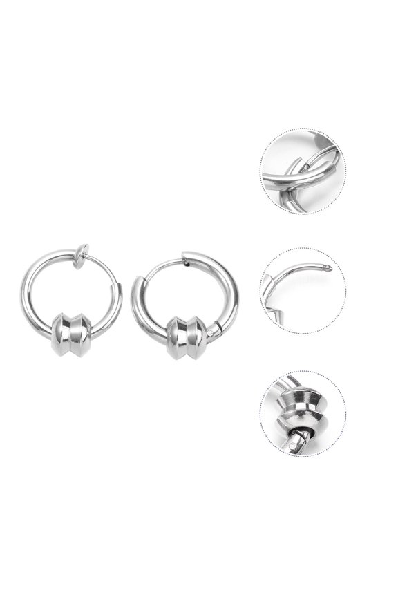 2Pcs Male Eardrop Plated Ear Clips Lightweight Creative Street Style Ear Accessories for Party