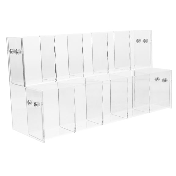 SEWCHICS Clear Rectangular Acrylic Pen Holders Storage Organizer 2Pcs 10.3×2.8×1.8in