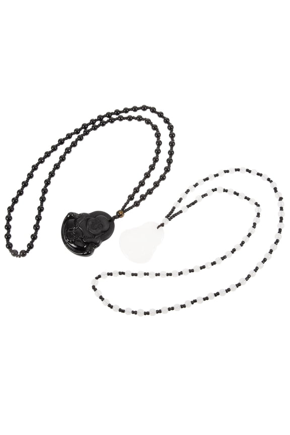 2Pcs Chain Pendant Necklaces for Women, Imitation Jewelry, Assorted Colors, Fashion Accessories