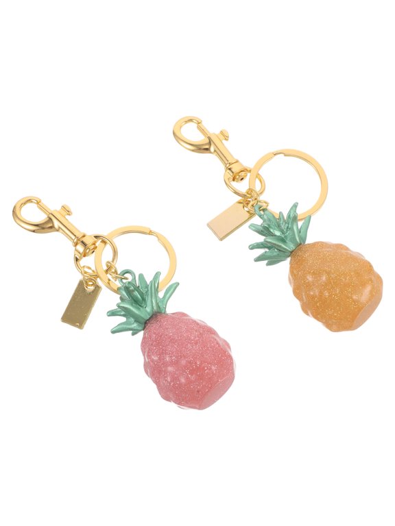 2Pcs Pineapple Keychain Charms Lightweight Compact Design for Bags Phones and Keys