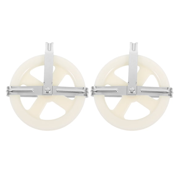 SEWCHICS 2Pcs Plastic Clothesline Pulley Wheels Outdoor Laundry Drying Wire Rope System with Smooth Rotation