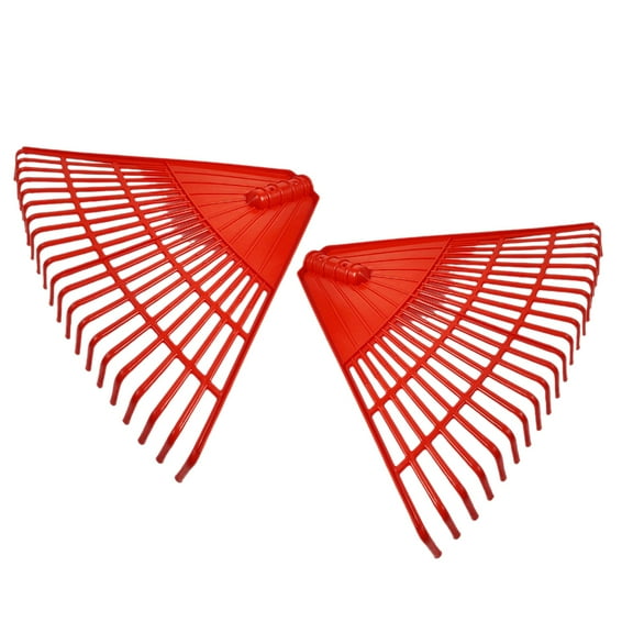 SEWCHICS 2Pcs Landscaping Rake PP Plastic Red Yard Maintenance Tool for Adults