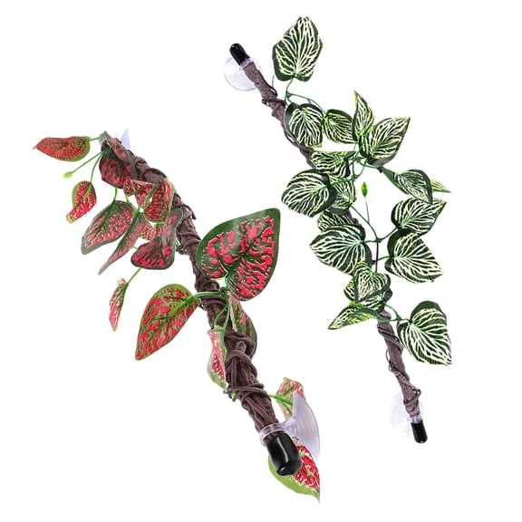SEWCHICS Reptile Jungle Vines Decor, Bendable and , Assorted Colors, Multipurpose Use, 2 Pieces for Terrariums and Pets