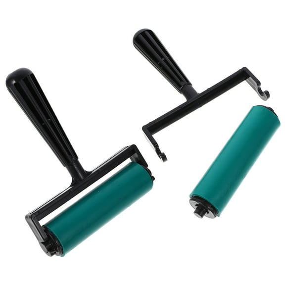 SEWCHICS Printing Ink Roller Printing Rollers Green Plastic 2Pcs Portable