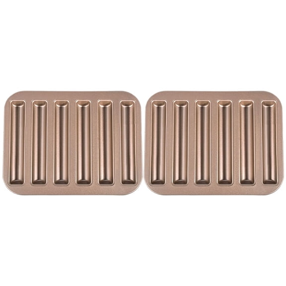 SEWCHICS 2Pcs Rose Gold Long Strips Cake Mold Non Stick Baking Accessory for Home Party DIY Baking