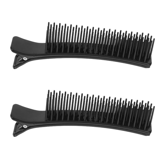 SEWCHICS 2Pcs Professional Hair Salon Clips Black Sectioning Hair Clips with Strong Grip for Styling