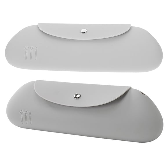 SEWCHICS 2Pcs Silicone Makeup Brush Case Portable Travel Cosmetic Brush Storage Organizer Bag