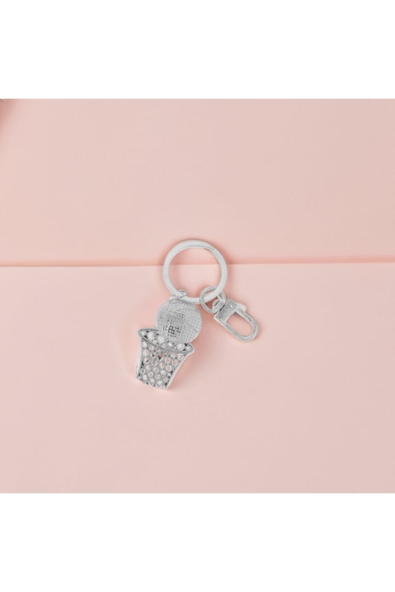 2-Pack Basketball Keychains Metal Pendant Sports Fan Accessories for Keys, Bags, and