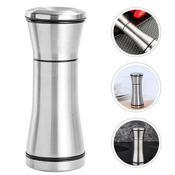 SEWCHICS Stainless Steel Pepper Mill High-Grade Core Easy Clean for Home Silver 2Pcs