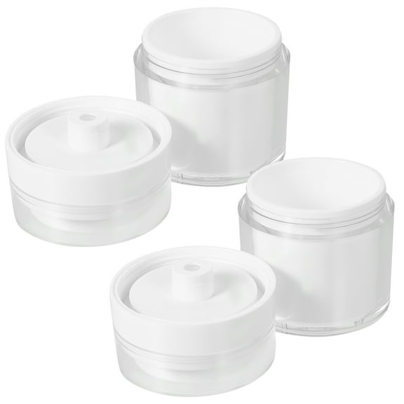 SEWCHICS 2Pcs White Airless Pump Bottles Sturdy Lotion Dispenser Containers