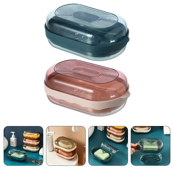 SEWCHICS Decorative Soap Dish Holder Set, 2 Pieces Soap Box for Bathtub, Ideal Housewarming Gift for Homeowners