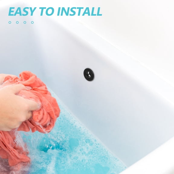 SEWCHICS 2-Pack Black Overflow Plate Covers for Washbasin, Design with Easy Quick Installation