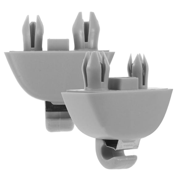 SEWCHICS 2-Pack Grey Plastic Sun Visor Retainer Clips for Car Interior Accessories and Modern Design