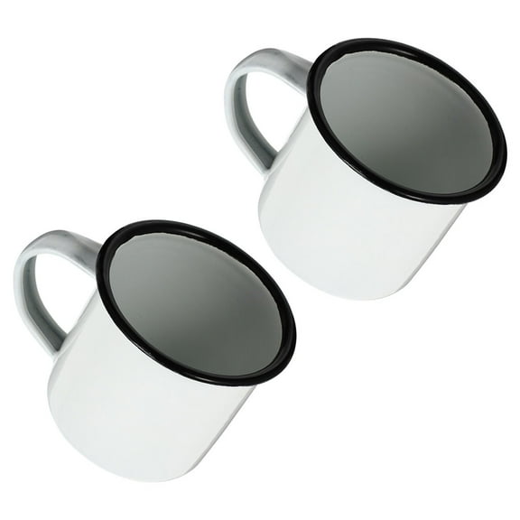 SEWCHICS Enamel Mugs Set of 2, Iron Base, Simple and Stylish Design for Home, Camping, Outdoor Use