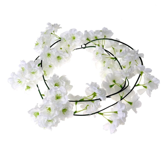 SEWCHICS 2Pcs White Wedding Flower Vines Hanging Artificial Hydrangea Vine for Festive and Home Decor