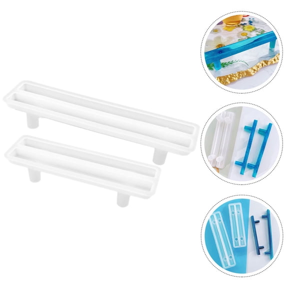 SEWCHICS 2-Pack White Silicone Molds for Tray Handles, Epoxy Resin Casting Molds for Creative and Tray Grips
