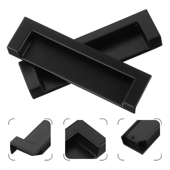 SEWCHICS 2-Pack Black Zinc Alloy Recessed Cabinet and Drawer Door Handles Pulls Hardware