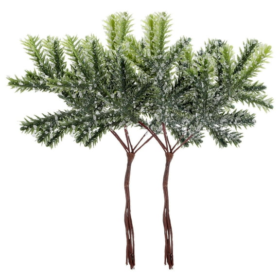 SEWCHICS Artificial Pine Stems Fake Greenery Pine Pick Green 2Pcs 5.9X4.3X0.8In