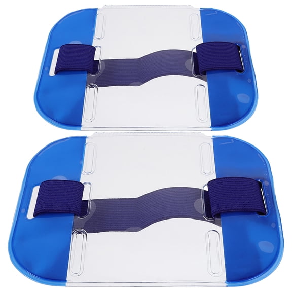 SEWCHICS Adjustable Arm Badge Holder 2Pcs Blue PVC Nylon for Security Id Daily Use