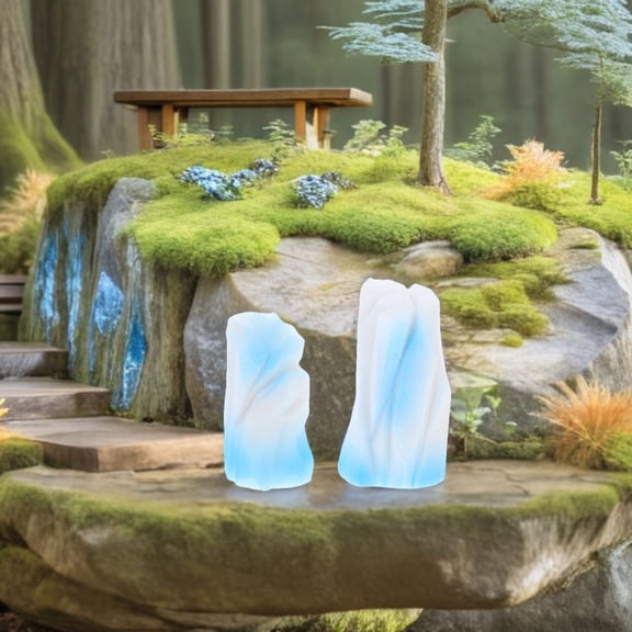 SEWCHICS 2Sets Sky Blue Resin Tiny Floeberg Miniatures Aquarium Decor and Micro Landscape Figurines