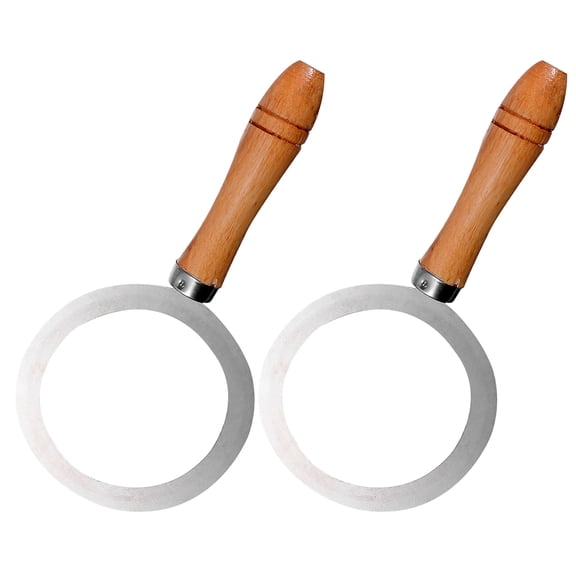 SEWCHICS 2pcs Baking Cup Gasket Stainless Steel With Wooden Handle For Professional Chefs In Dessert Cafe