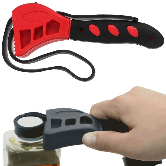 SEWCHICS 2-Pack Flexible Strap Bottle Opener Tool for Kitchen and Bar Use, Easy Grip and Design