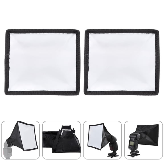 SEWCHICS 2-Pack Foldable Camera Flash Diffuser Cover, 15 x 17 cm Softbox Light for Studio Photography