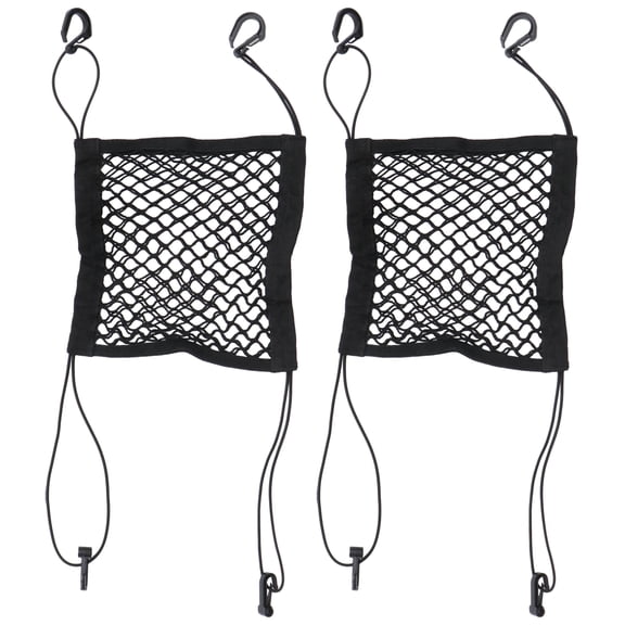 SEWCHICS 2Pcs Car Armrest Seats Storage Organizer Black Net Container for Vehicle Backseat Storage