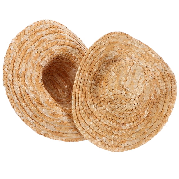 SEWCHICS 2pcs Mini Party Hats Light Brown Cowboy Hat For Holiday Dress-up Accessories