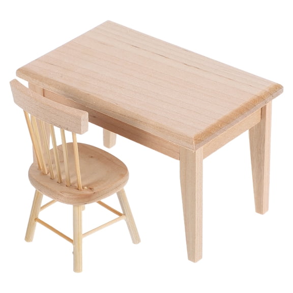 SEWCHICS 2-Piece Miniature Wooden Table Furniture Set Perfect for Dollhouse Decor and Accessories