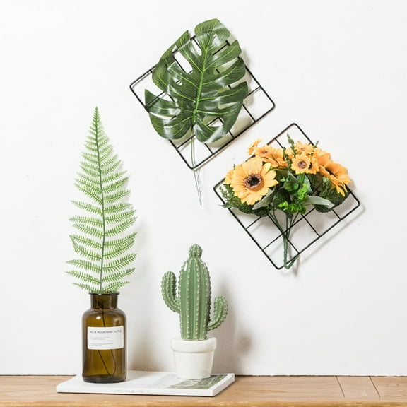 SEWCHICS 2Pcs Black Grid Picture Frame Wall Panel with Iron Mesh for Photos and Postcards