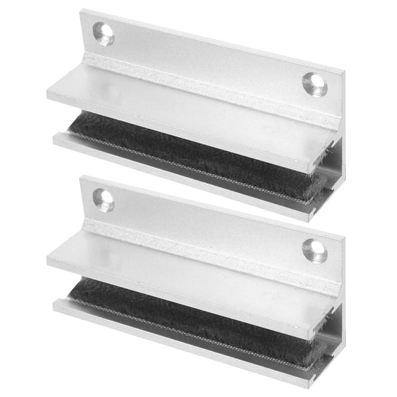 SEWCHICS Glass Door Guide Silver Aluminum for Bathroom Sliding Doors 2Pcs