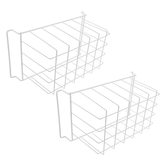 SEWCHICS Set of 2 Stackable Metal Refrigerator Baskets Food Storage Organizer for Kitchen and Pantry