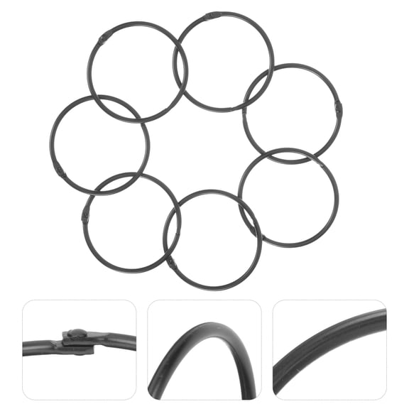 SEWCHICS Iron Circular Curtain Rings Black Classic Look for Home Use 30Pcs