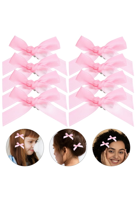 30pcs Bowknot Hair Clip Pink Ribbon Versatile Styling Hair Accessories For Women