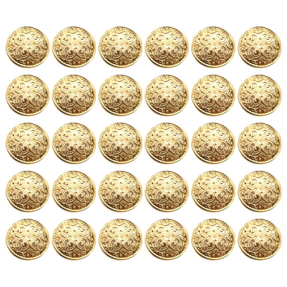 SEWCHICS 30Pcs Hollow Buttons for Jacket Golden Metal Rugged and Rust Resistant Decorative Use
