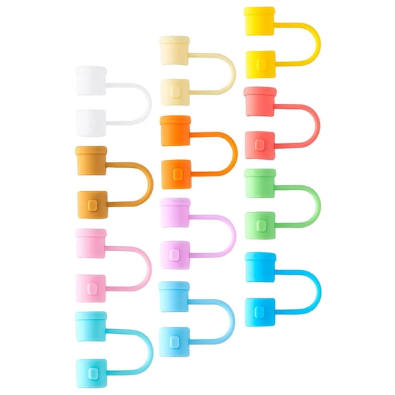 SEWCHICS 36Pcs Silicone Straw Tip Covers Soft Straw Caps with Dust Proof Design