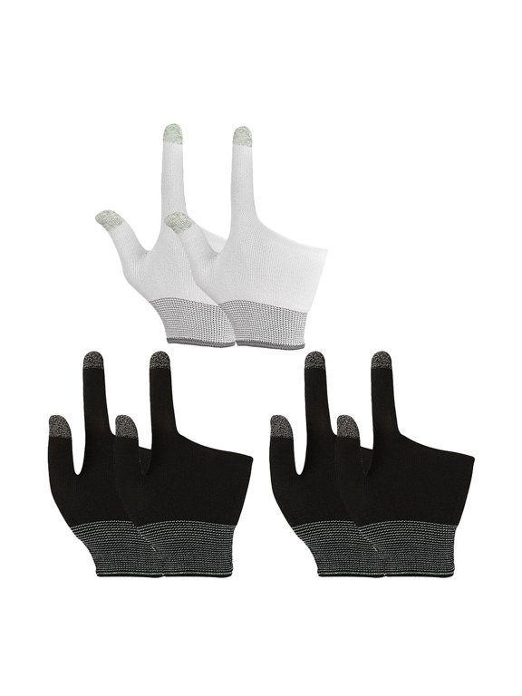 3Pairs Mobile Gaming Gloves with Touchscreen Fingers Soft Durable Material for Daily Use
