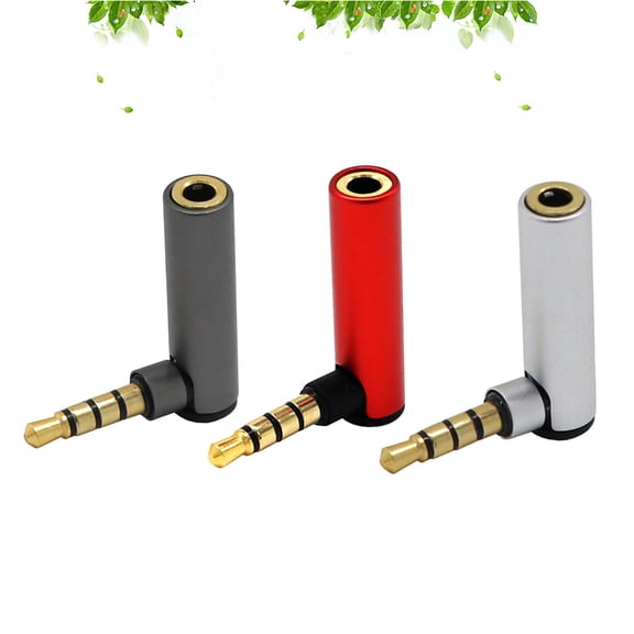 SEWCHICS 3Pcs Cell Phone Headset Adapter 3.5 Stereo Converter Plug Metal Plated Assorted Color