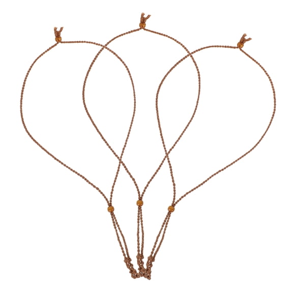 SEWCHICS 3Pcs Empty Crystal Necklace Holder Portable and Compact Hand Woven Ropes for DIY Crafting