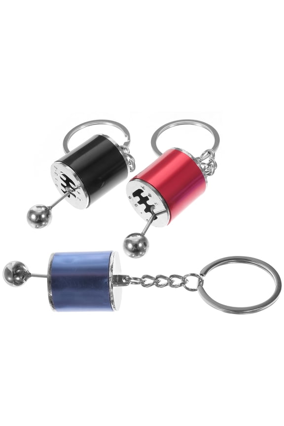 Gear Shifter Keychain Men's Accessory Assorted Color Zinc Alloy for Decor 3Pcs