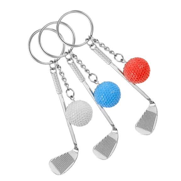 SEWCHICS Golf Ball Keychain Unique Design Multi-Color Plastic Metal 3Pcs