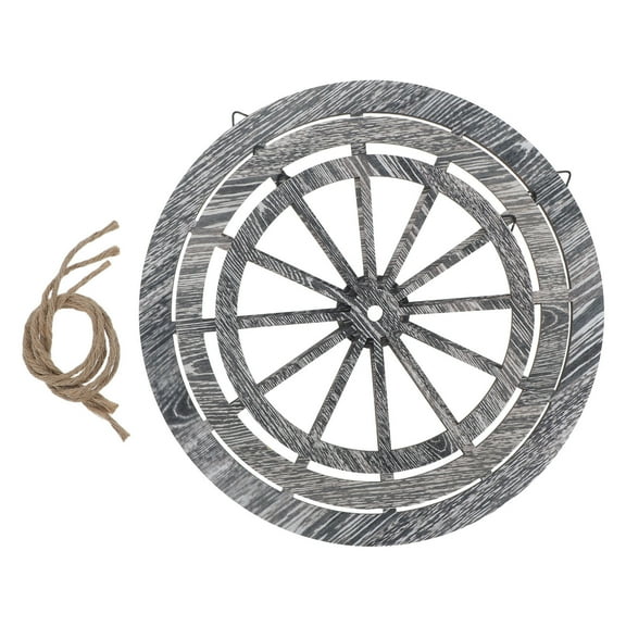 SEWCHICS 3Pcs Vintage Wooden Wagon Wheel Decor Rustic Western Wall Hanging for Home