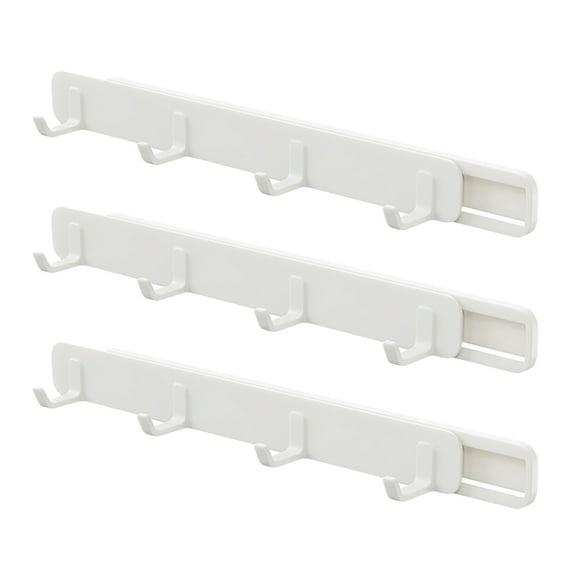 SEWCHICS 3Pcs Sliding Coat Hook White Abs Space Saving Retractable Smooth For Closet