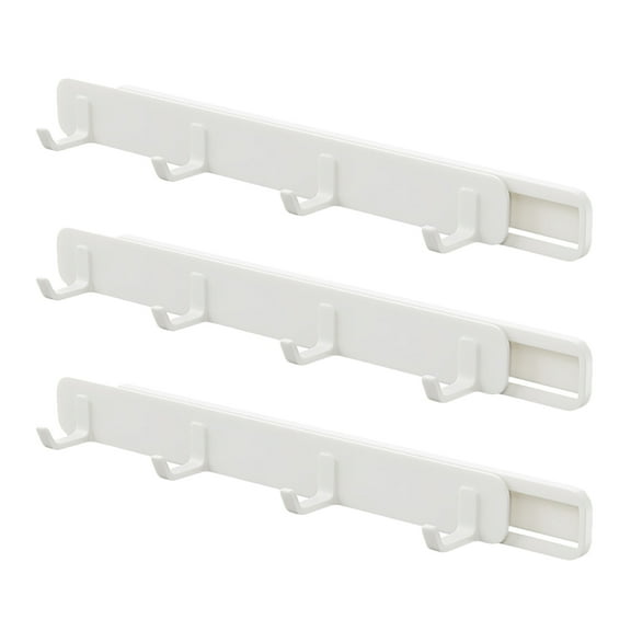 SEWCHICS 3Pcs Sliding Coat Hook White Abs Space Saving Retractable Smooth For Closet