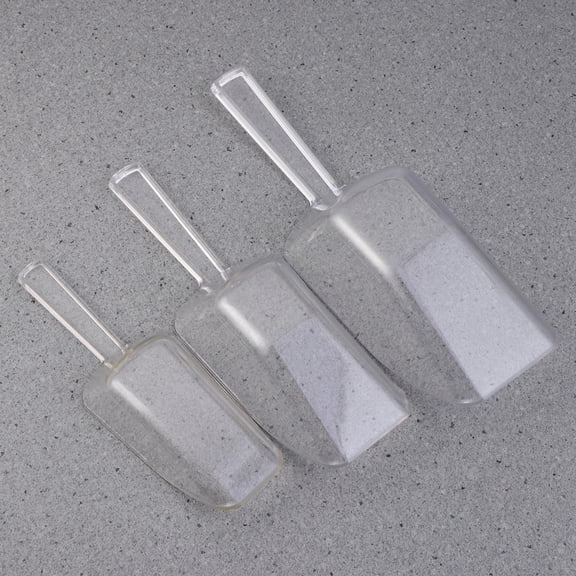 SEWCHICS 3Pcs Lightweight Clear Plastic Scoop for Measuring Ice Sugar Flour and More