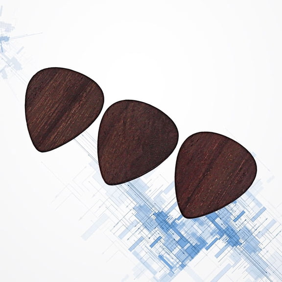 SEWCHICS 3-Pack Rosewood Guitar Picks Wood Bass Plectrums for Guitarists Acoustic Electric