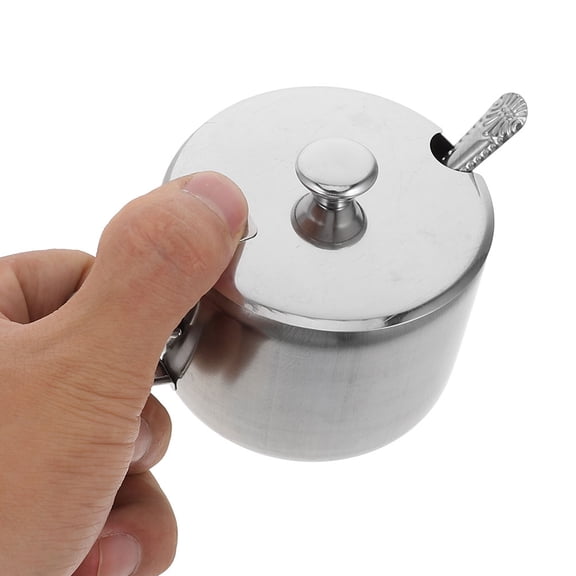 SEWCHICS 3Set Stainless Steel Sugar Bowls with Lid and Handle Kitchen Countertop Storage