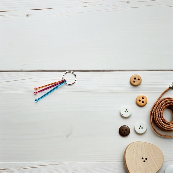 SEWCHICS 3pcs Aluminum Crochet Hooks with Decorative Keychain for Knitting and Crafting Daily Use