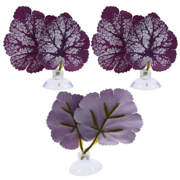 SEWCHICS Betta Leaf Aquarium Hammock with Cups, 3pcs Plastic Fish Tank Decoration Accessories